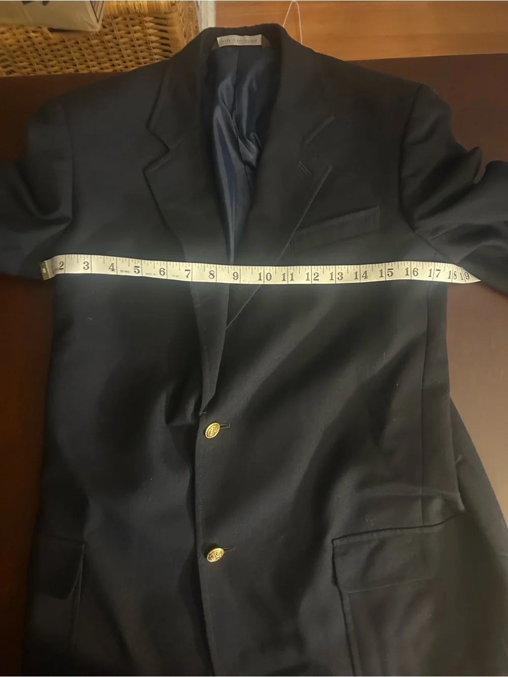 Nordstrom Men’s Navy Blazer Sport Coat 20R Gold Brass Buttons Wool Blend Classic
